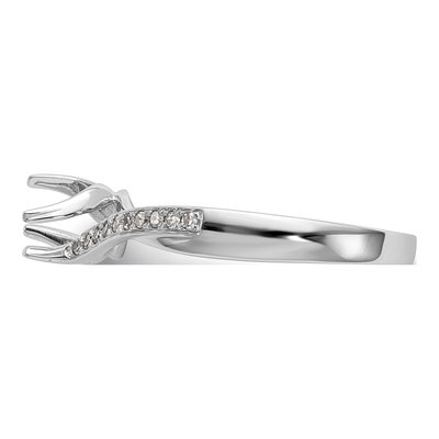 14K White Gold Diamond By-Pass Engagement Ring Semi-Mount – view 3
