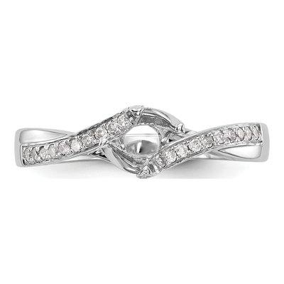 14K White Gold Diamond By-Pass Engagement Ring Semi-Mount – view 4
