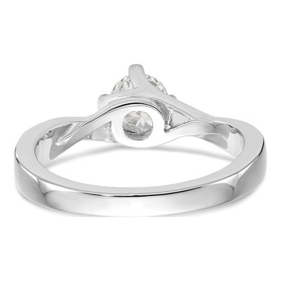14K White Gold Diamond By-Pass Engagement Ring Semi-Mount – view 5