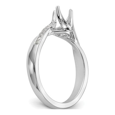 14K White Gold Diamond By-Pass Engagement Ring Semi-Mount – view 6