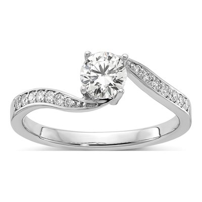 14K White Gold 5/8 ct tw Lab-Grown Diamond Bypass Engagement Ring