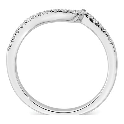 14K White Gold 1/5 ct tw Diamond Contoured Wedding Band – view 2