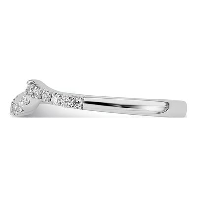 14K White Gold 1/5 ct tw Diamond Contoured Wedding Band – view 3