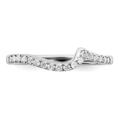 14K White Gold 1/5 ct tw Diamond Contoured Wedding Band – view 4