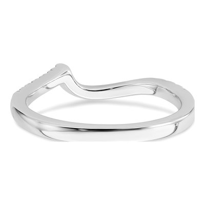 14K White Gold 1/5 ct tw Diamond Contoured Wedding Band – view 5