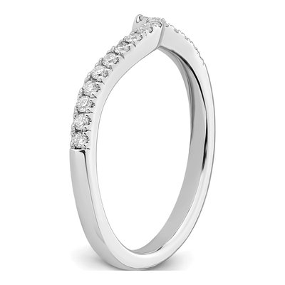 14K White Gold 1/5 ct tw Diamond Contoured Wedding Band – view 6
