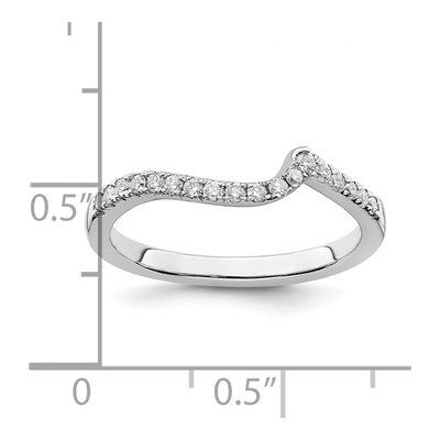 14K White Gold 1/5 ct tw Diamond Contoured Wedding Band – view 7