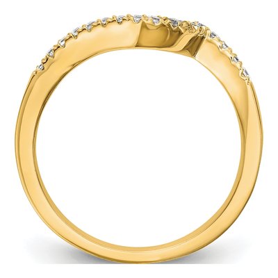 14K Yellow Gold 1/6 ct tw Diamond Contoured Wedding Band – view 2