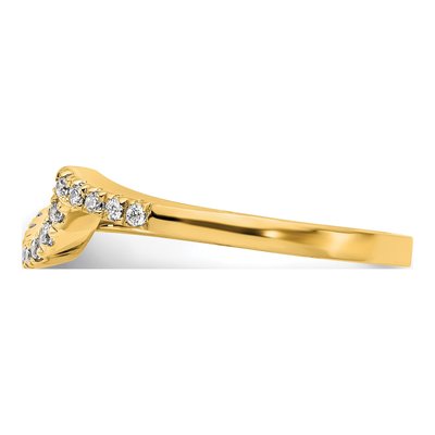 14K Yellow Gold 1/6 ct tw Diamond Contoured Wedding Band – view 3