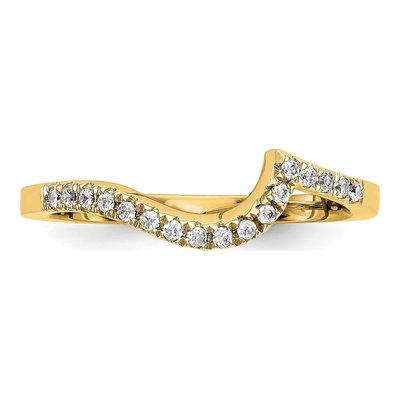 14K Yellow Gold 1/6 ct tw Diamond Contoured Wedding Band – view 4