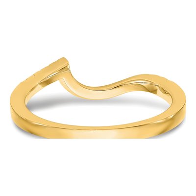 14K Yellow Gold 1/6 ct tw Diamond Contoured Wedding Band – view 5