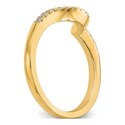 14K Yellow Gold 1/6 ct tw Diamond Contoured Wedding Band – view 6