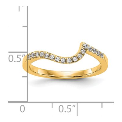 14K Yellow Gold 1/6 ct tw Diamond Contoured Wedding Band – view 7