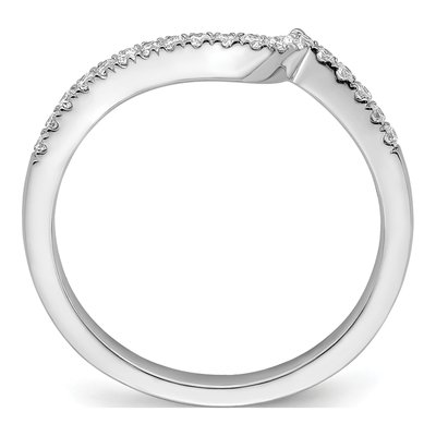 14K White Gold 1/5 ct tw Diamond Contoured Wedding Band – view 3