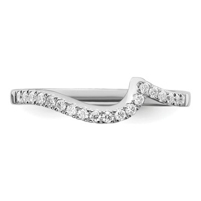 14K White Gold 1/5 ct tw Diamond Contoured Wedding Band – view 5