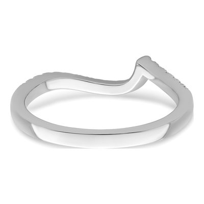 14K White Gold 1/5 ct tw Diamond Contoured Wedding Band – view 6