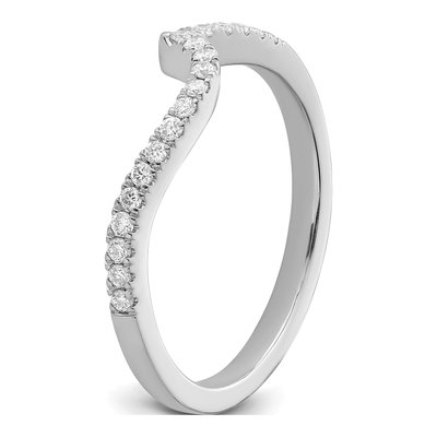 14K White Gold 1/5 ct tw Diamond Contoured Wedding Band – view 7