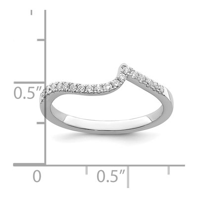 14K White Gold 1/5 ct tw Diamond Contoured Wedding Band – view 8
