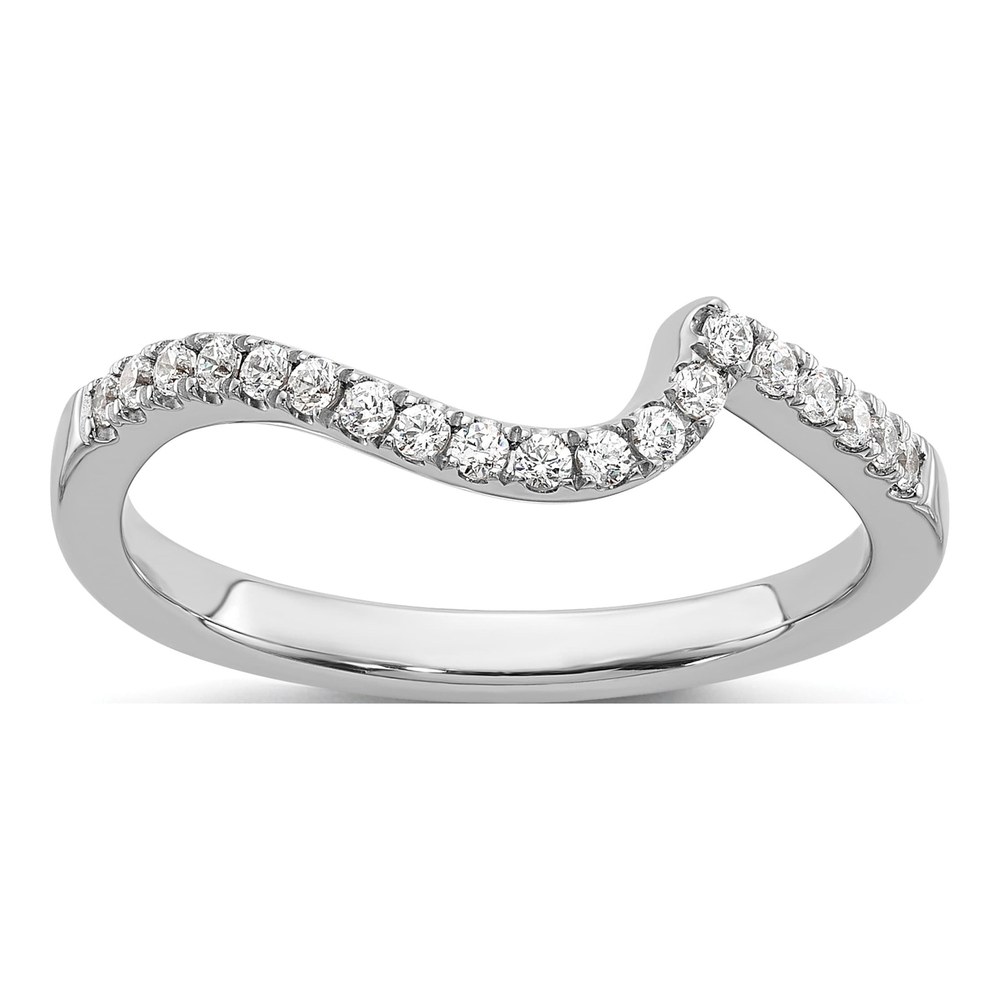14K White Gold 1/5 ct tw Diamond Contoured Wedding Band