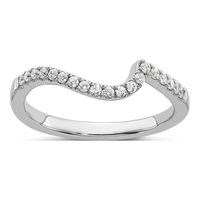 14K White Gold 1/5 ct tw Diamond Contoured Wedding Band