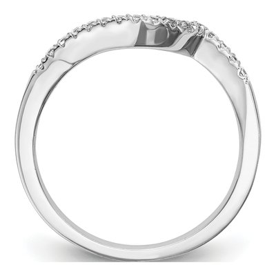 14K White Gold 1/5 ct tw Diamond Contoured Wedding Band – view 3