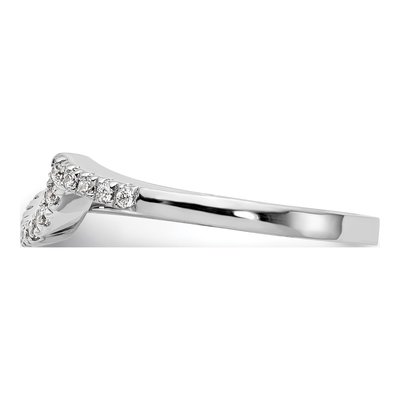 14K White Gold 1/5 ct tw Diamond Contoured Wedding Band – view 4