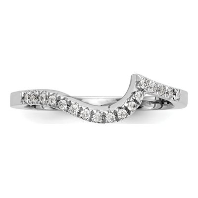 14K White Gold 1/5 ct tw Diamond Contoured Wedding Band – view 5
