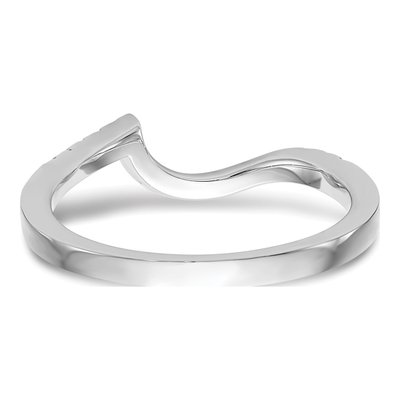 14K White Gold 1/5 ct tw Diamond Contoured Wedding Band – view 6