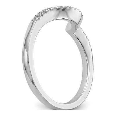14K White Gold 1/5 ct tw Diamond Contoured Wedding Band – view 7