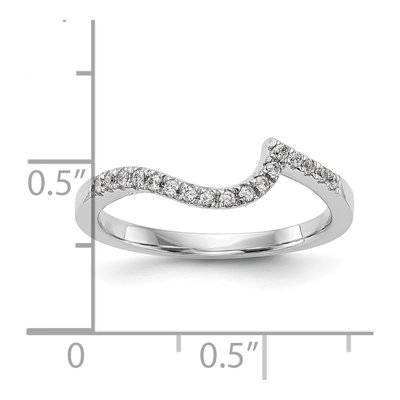 14K White Gold 1/5 ct tw Diamond Contoured Wedding Band – view 8