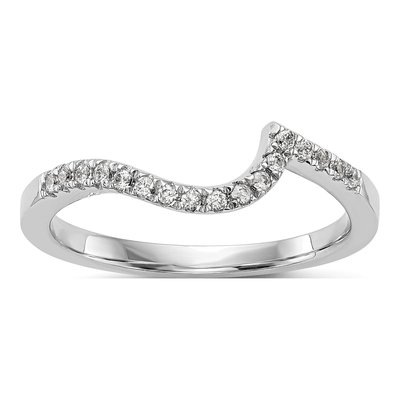 14K White Gold 1/5 ct tw Diamond Contoured Wedding Band