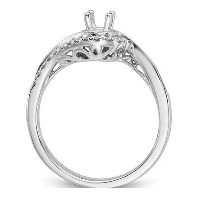 14K White Gold Diamond By-Pass Engagement Ring Semi-Mount – view 4
