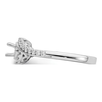 14K White Gold Diamond By-Pass Engagement Ring Semi-Mount – view 5