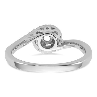 14K White Gold Diamond By-Pass Engagement Ring Semi-Mount – view 7