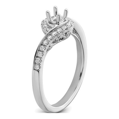 14K White Gold Diamond By-Pass Engagement Ring Semi-Mount – view 8