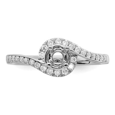 14K White Gold Diamond By-Pass Engagement Ring Semi-Mount – view 5