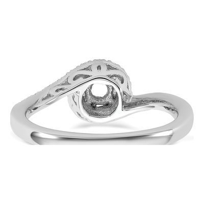 14K White Gold Diamond By-Pass Engagement Ring Semi-Mount – view 6