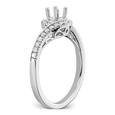 14K White Gold Diamond By-Pass Engagement Ring Semi-Mount – view 7