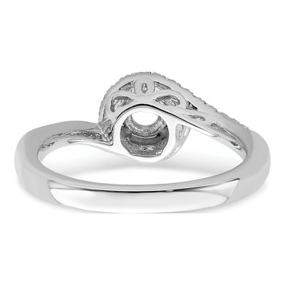 14K White Gold Diamond By-Pass Engagement Ring Semi-Mount – view 5