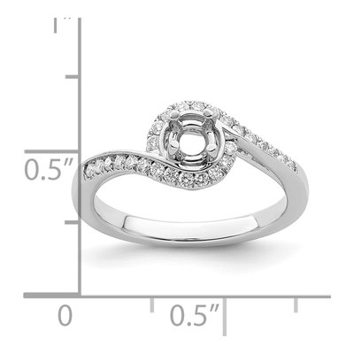 14K White Gold Diamond By-Pass Engagement Ring Semi-Mount – view 7