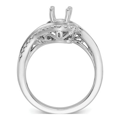 14K White Gold Lab-Grown Diamond Engagement Ring Semi-Mount – view 3
