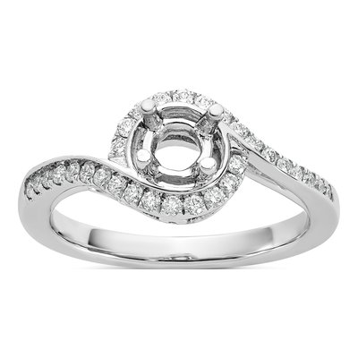 14K White Gold Lab-Grown Diamond Engagement Ring Semi-Mount