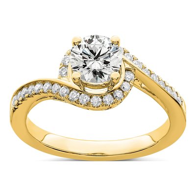 14K Yellow Gold Lab-Grown Diamond Engagement Ring Semi-Mount