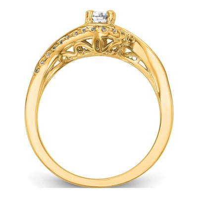 14K Yellow Gold Diamond By-Pass Engagement Ring Semi-Mount – view 3