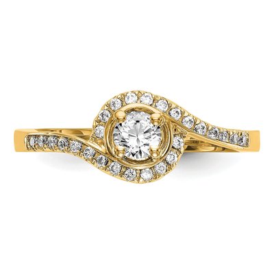 14K Yellow Gold Diamond By-Pass Engagement Ring Semi-Mount – view 5