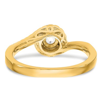 14K Yellow Gold Diamond By-Pass Engagement Ring Semi-Mount – view 6