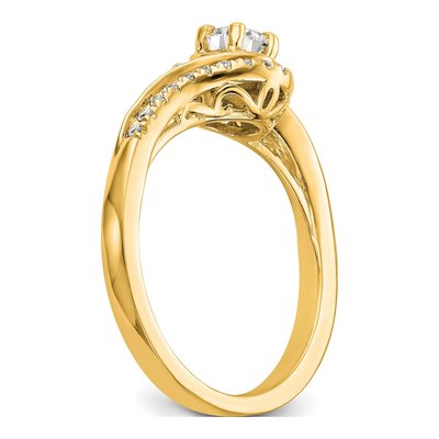 14K Yellow Gold Diamond By-Pass Engagement Ring Semi-Mount – view 7