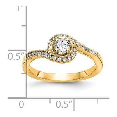 14K Yellow Gold Diamond By-Pass Engagement Ring Semi-Mount – view 8