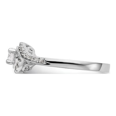 14K White Gold Diamond Bypass Engagement Ring Semi-Mount – view 4
