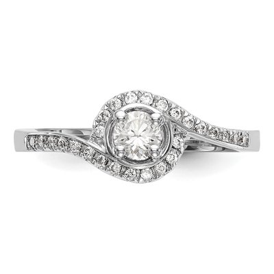 14K White Gold Diamond Bypass Engagement Ring Semi-Mount – view 5